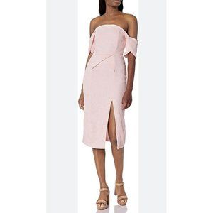 Elliatt Acacia Soft Peach Off Shoulder Midi Dress Women’s Small New with Tags